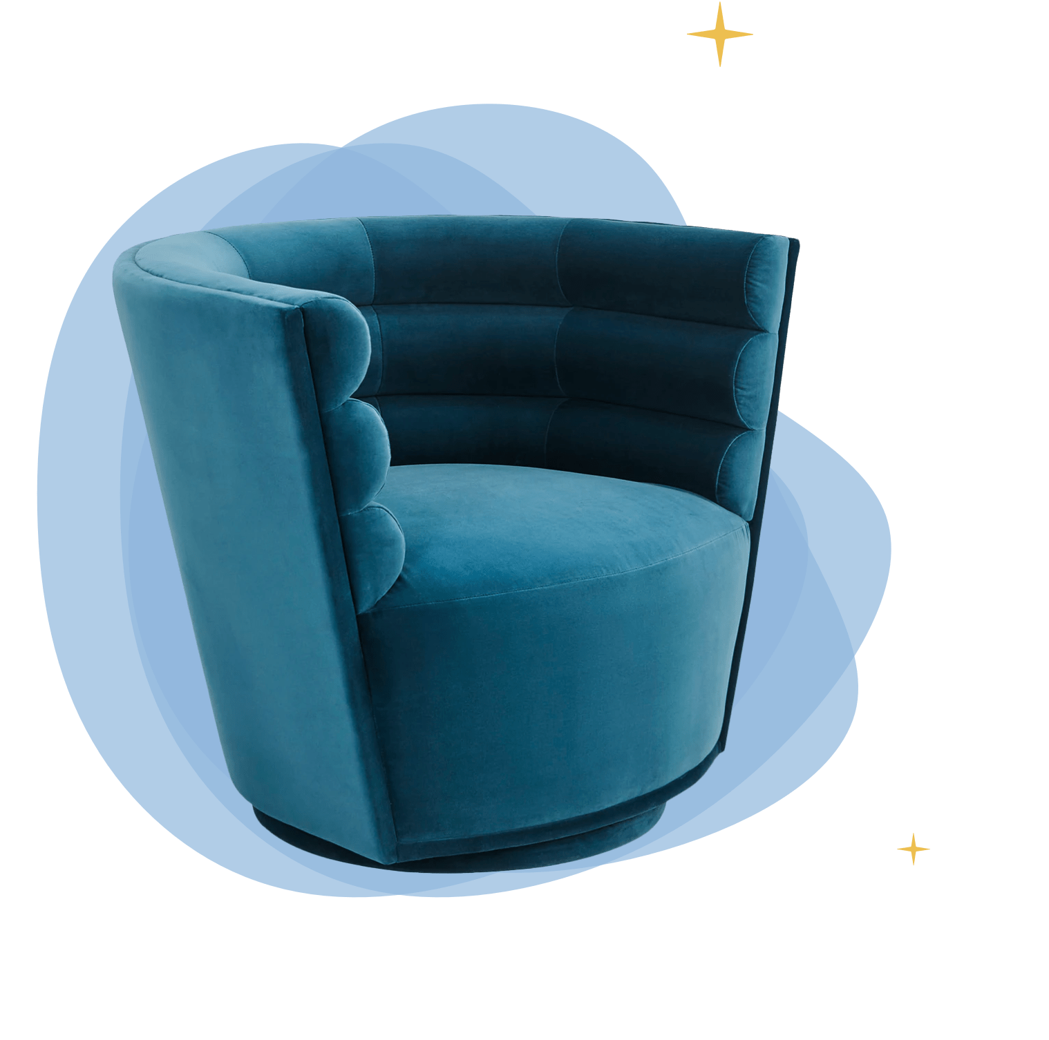 Maxime Swivel Club in Varese Petrol velvet